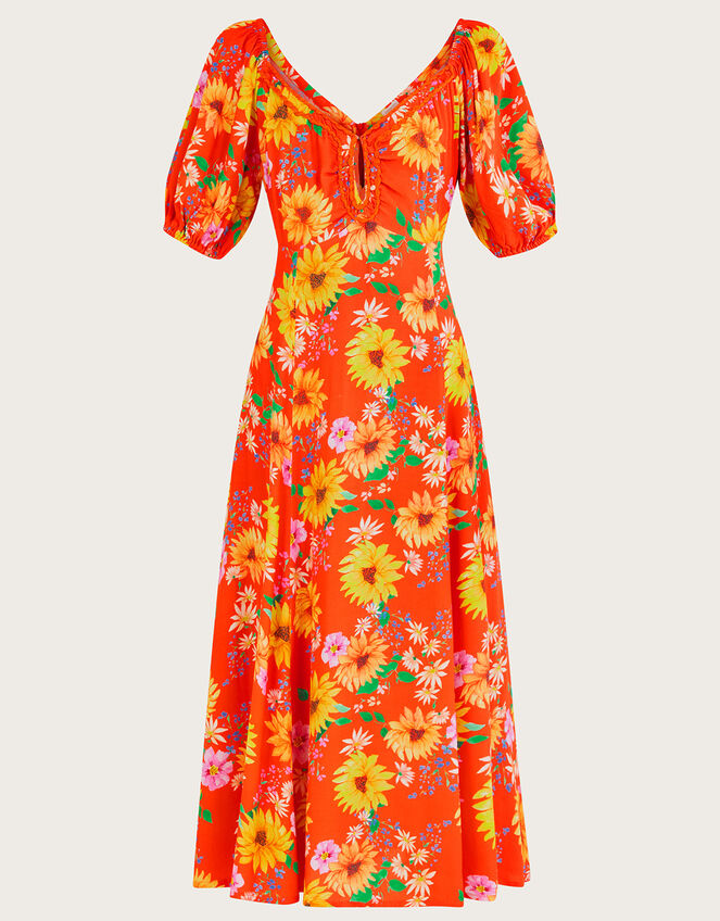 Manuela Sunflower Dress in Sustainable Viscose Orange Evening Dresses