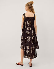 Mafalda Sun Print Lace Midi Dress, Black (BLACK), large