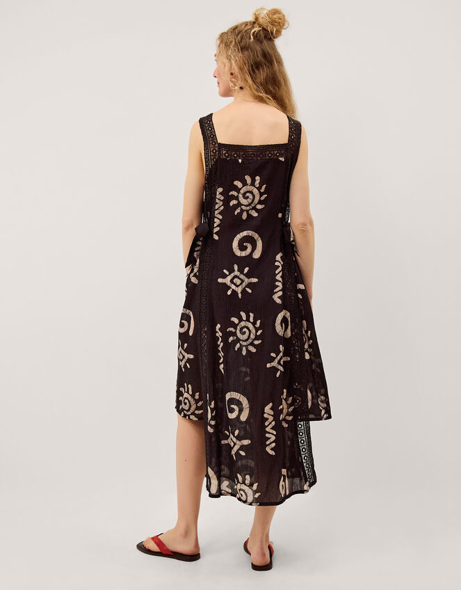 Mafalda Sun Print Lace Midi Dress, Black (BLACK), large