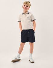 Palm Jersey Polo Shirt & Shorts Set, Natural (STONE), large