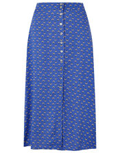 Rhiannon Floral Midi Skirt in LENZING&trade; ECOVERO&trade;, Blue (BLUE), large