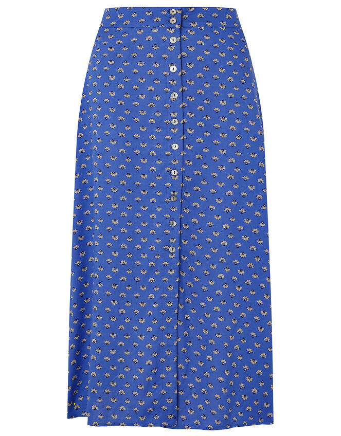 Rhiannon Floral Midi Skirt in LENZING&trade; ECOVERO&trade;, Blue (BLUE), large