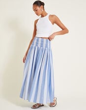 Celia Stripe Skirt, Blue (BLUE), large