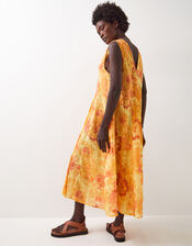 East Nikki Print Midi Smock Dress, Orange (RUST), large