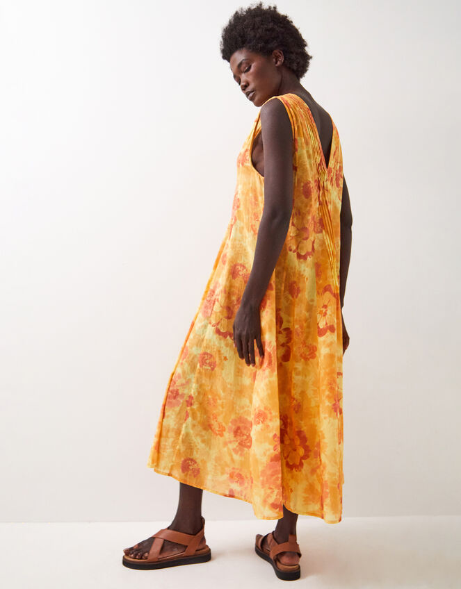 East Nikki Print Midi Smock Dress, Orange (RUST), large
