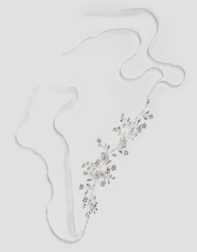 Diamante Floral Embellished Headband, , large