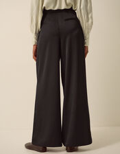 Maisie Satin Wide Leg Trousers, Black (BLACK), large