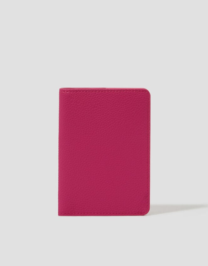 Faux Leather Passport Holder, Pink (PINK), large