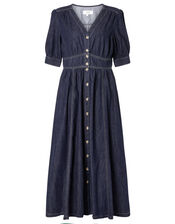 Dolly Denim Dress in Organic Cotton, Blue (INDIGO), large