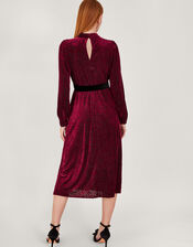 Bria Burnout Midi Dress, Red (RED), large