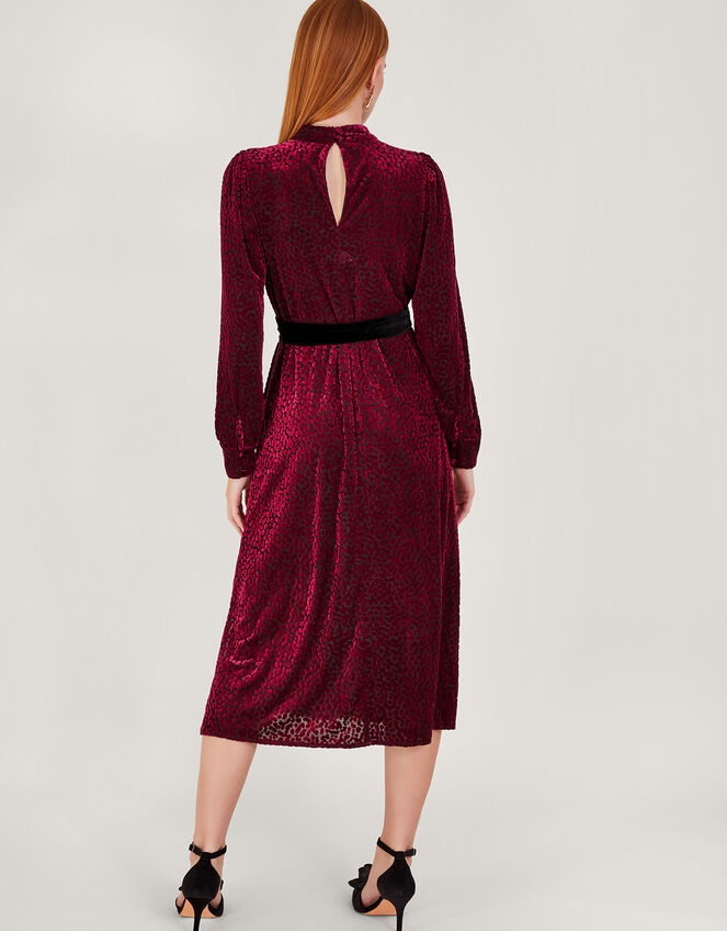 Bria Burnout Midi Dress, Red (RED), large
