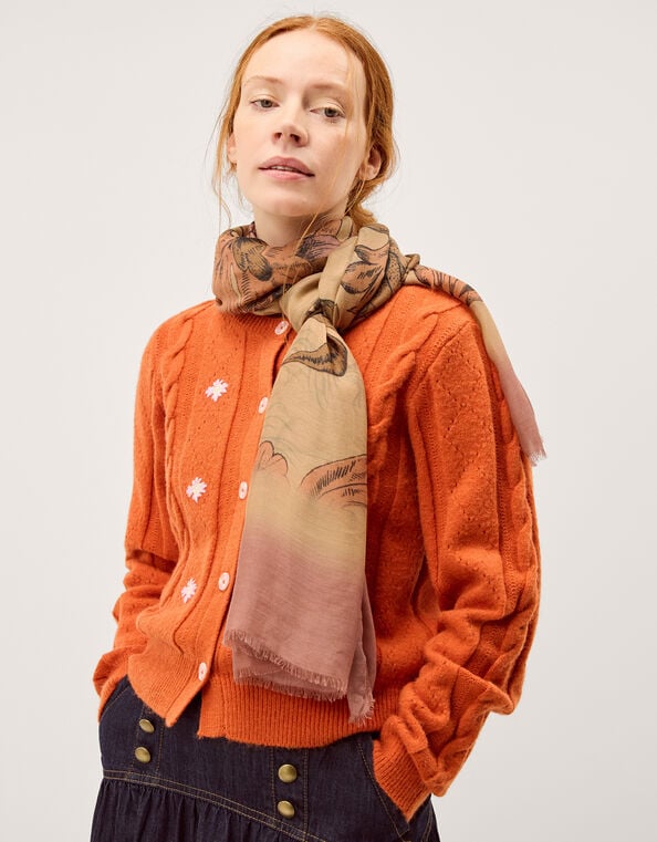 Hermione Floral Lightweight Scarf, , large