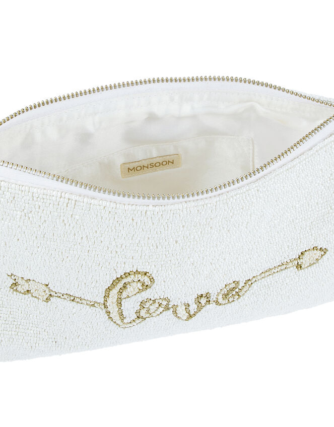 Lulu Love Bead-Embellished Bridal Pouch, , large