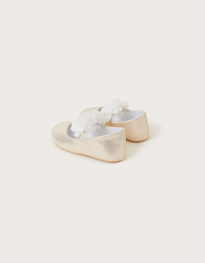 Baby Ella Corsage Walker Shoes, Gold (GOLD), large