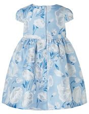 Baby Naya Jacquard Occasion Dress, Blue (BLUE), large