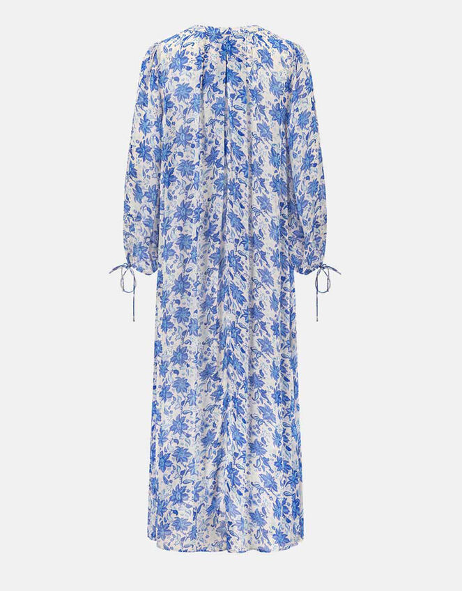 East Becca Floral Georgette Dress, Blue (BLUE), large