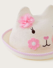 Baby Darcy Kitty Bowler Hat, Natural (NATURAL), large