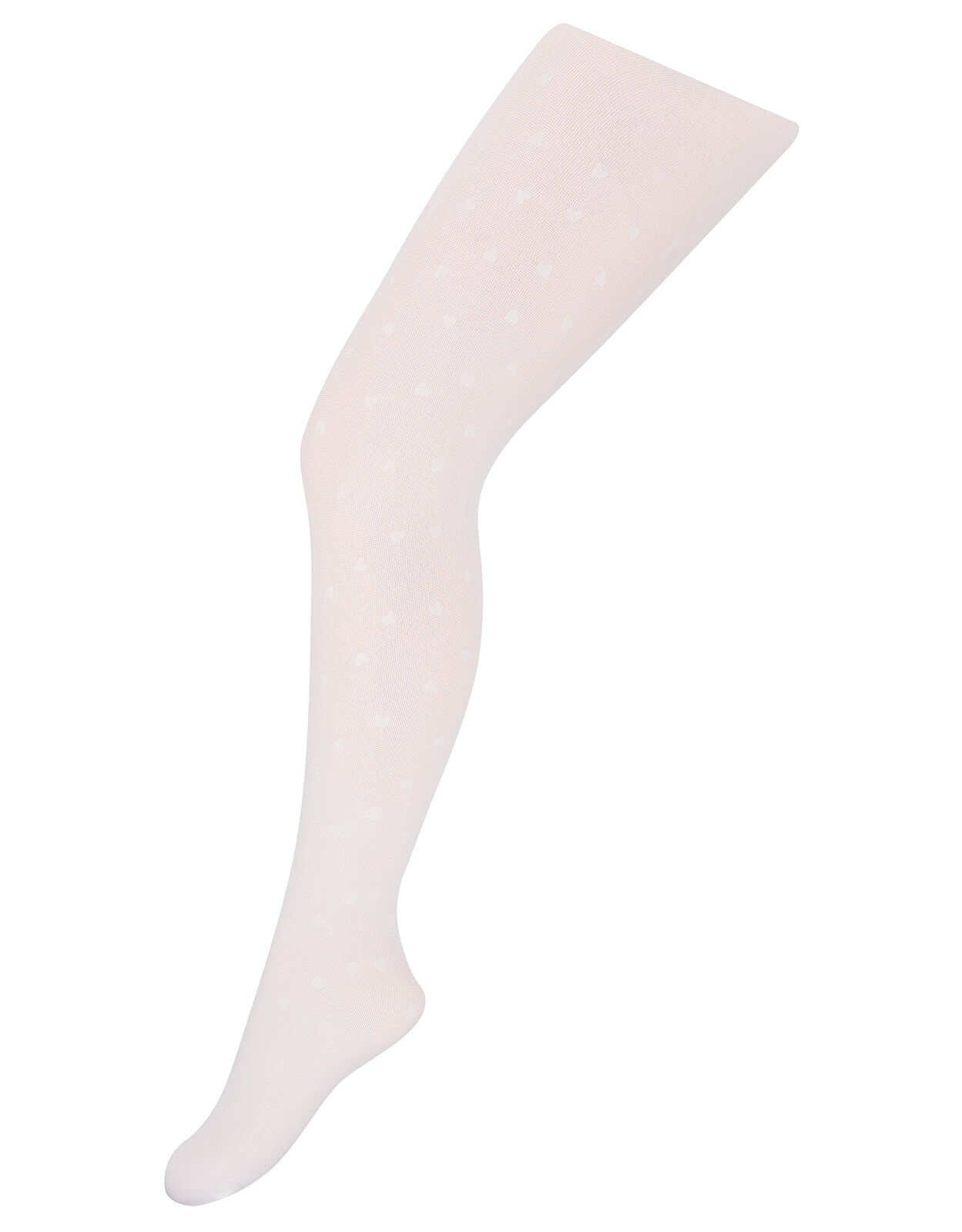 Glitter Heart Tights White