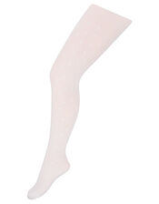 Glitter Heart Tights, White (WHITE), large