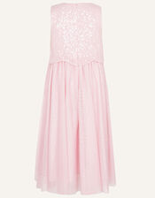 Betsy Sequin Scallop Dress, Pink (PINK), large