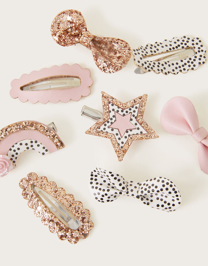 Metallic Novelty Hair Clip Set 8 Pack, , large
