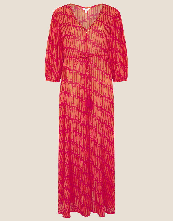 Benita Maxi Dress in Organic Cotton, Pink (PINK), large