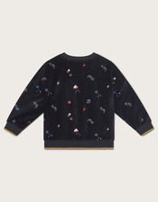 Cosmic Velour Sweater, Black (BLACK), large