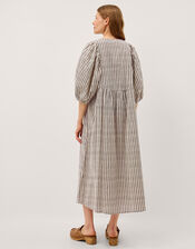 Laila Embellished Print Midi Dress, Ivory (IVORY), large