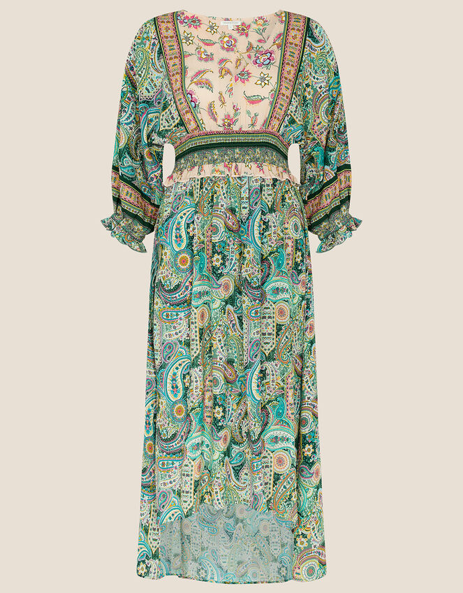 Paisley Print Dress in LENZING™ ECOVERO™, Green (GREEN), large