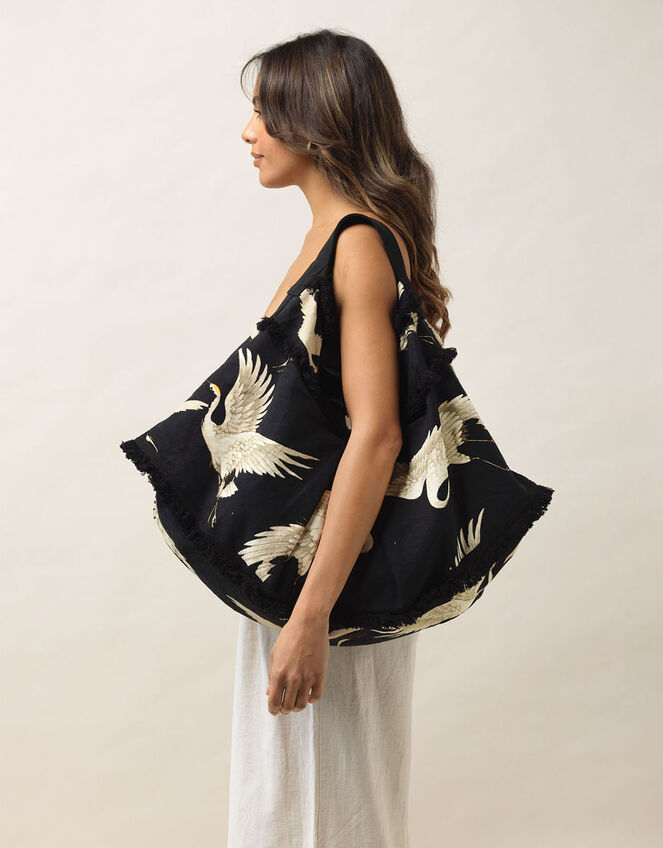 One Hundred Stars Stork Print Hobo Bag, , large