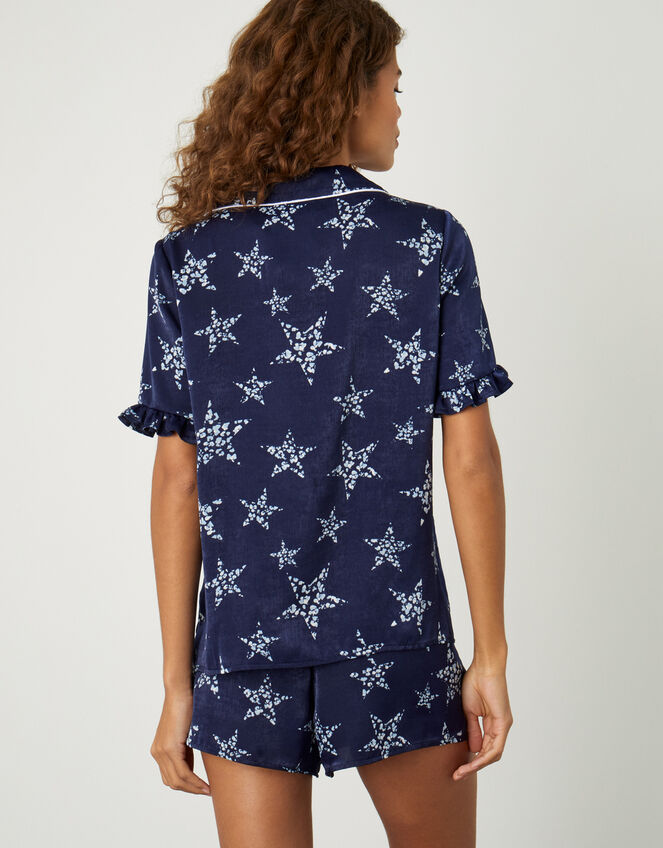 Star Print Short Pyjama Set, Blue (NAVY), large