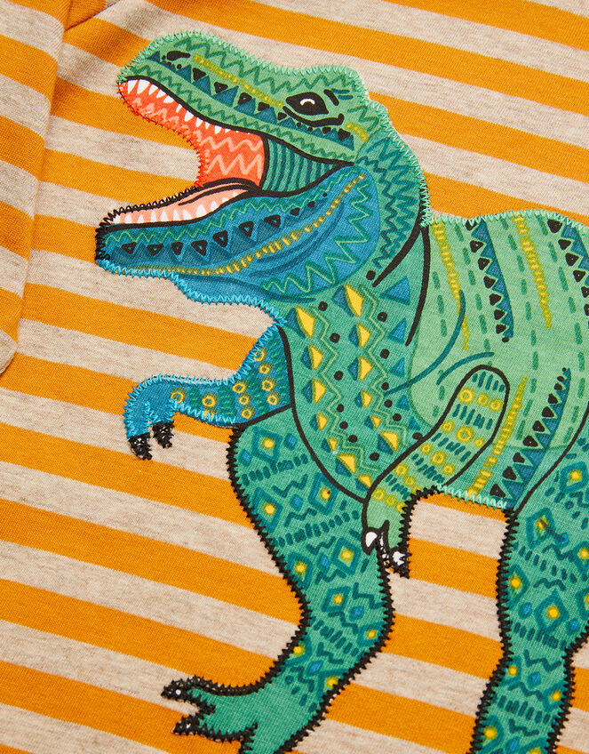 Dexter Dinosaur Stripe T-Shirt, Yellow (MUSTARD), large