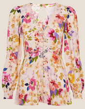 Florella Floral Print Blouse, Ivory (IVORY), large