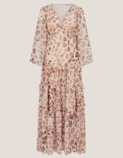 Leona Leopard Print Maxi Dress, Brown (BROWN), large