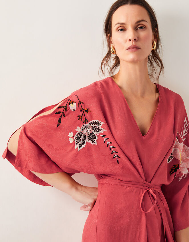 Jasmine Kimono Midi Dress, Orange (RUST), large