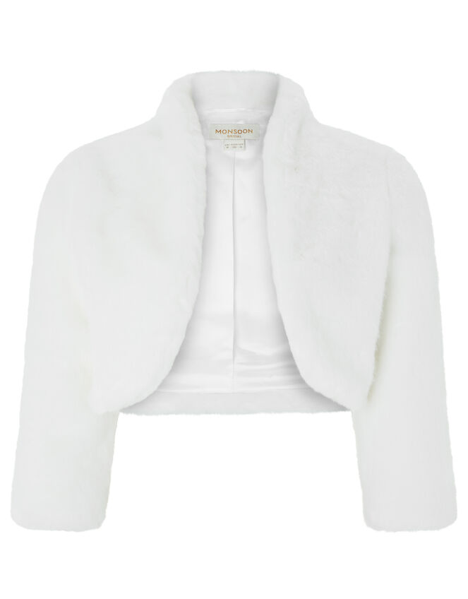 Maria Faux Fur Bridal Jacket, Ivory (IVORY), large