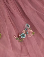 Baby Floral Embroidered Mesh Dress, Pink (PINK), large