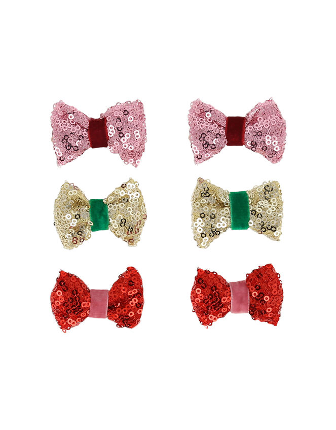 Meri Meri 6-Pack Sequin Bow Hair Clips, , large