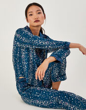 Star Stripe Print Pyjama Set in LENZING™ ECOVERO™ , Teal (TEAL), large