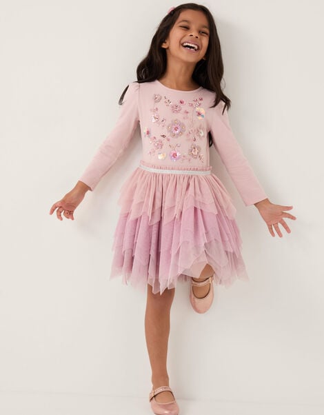 Floral Embellished Disco Dress, Purple (PURPLE), large