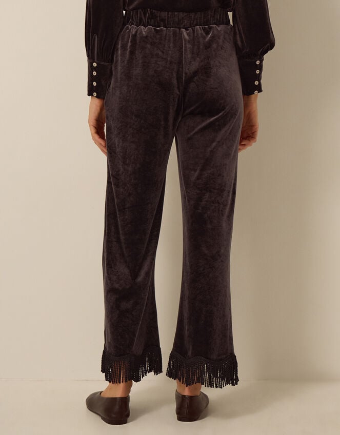 Tami Tassel Velvet Trousers, Brown (CHOCOLATE), large