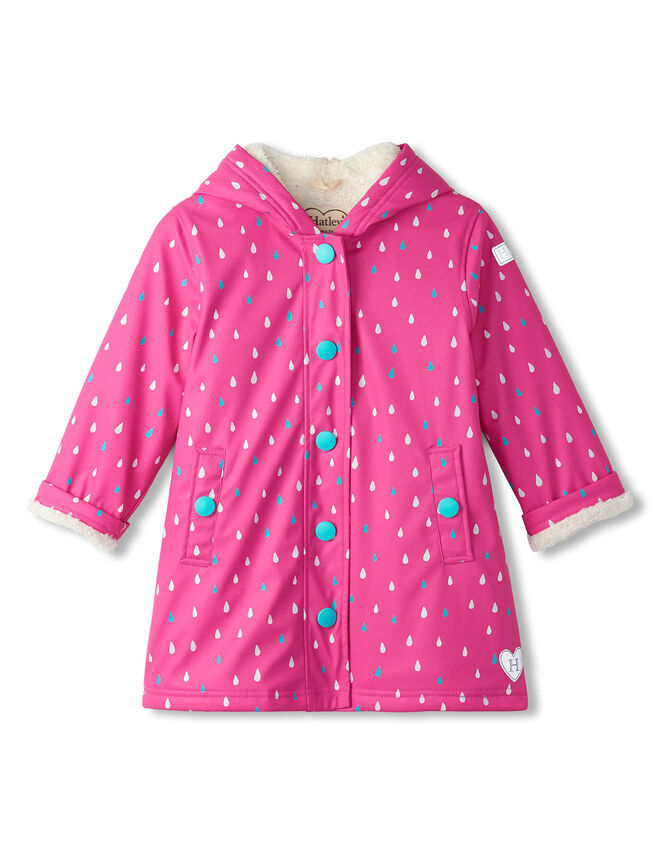 Hatley Rain Drop Colour Changing Coat, Pink (PINK), large