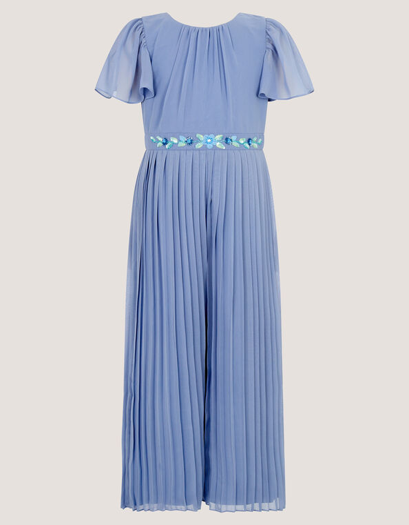 Ava Embellished Pleated Jumpsuit, Blue (BLUE), large