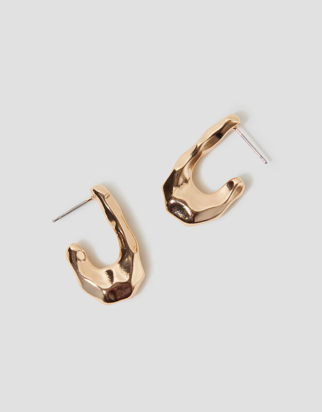 Molten Square Hoop Earrings, , large