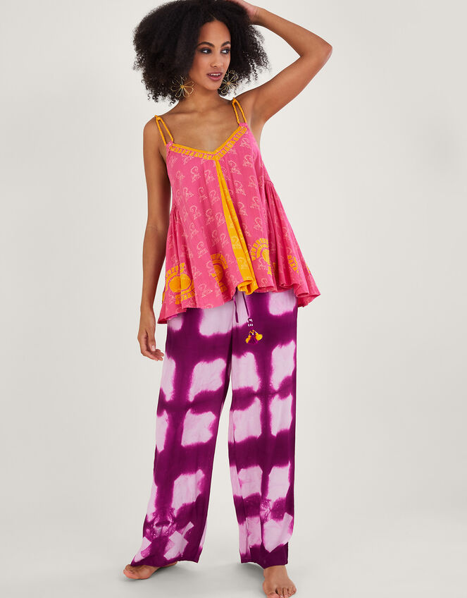 Print Woven Strap Cami Top in LENZING™ ECOVERO™, Pink (PINK), large