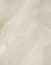 Sequin Embellished Ruffle Party Dress, White (WARM IVORY), large