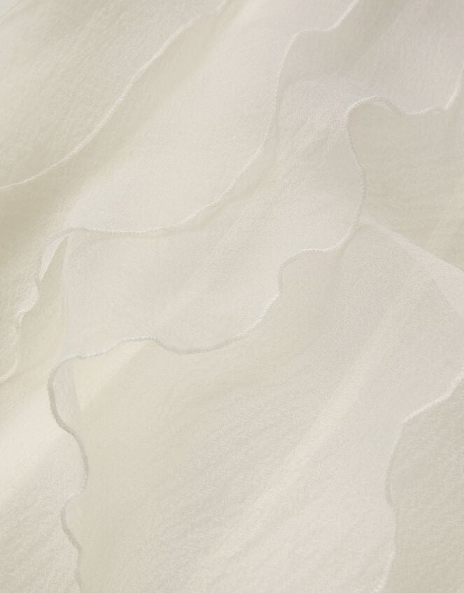 Sequin Embellished Ruffle Party Dress, White (WARM IVORY), large