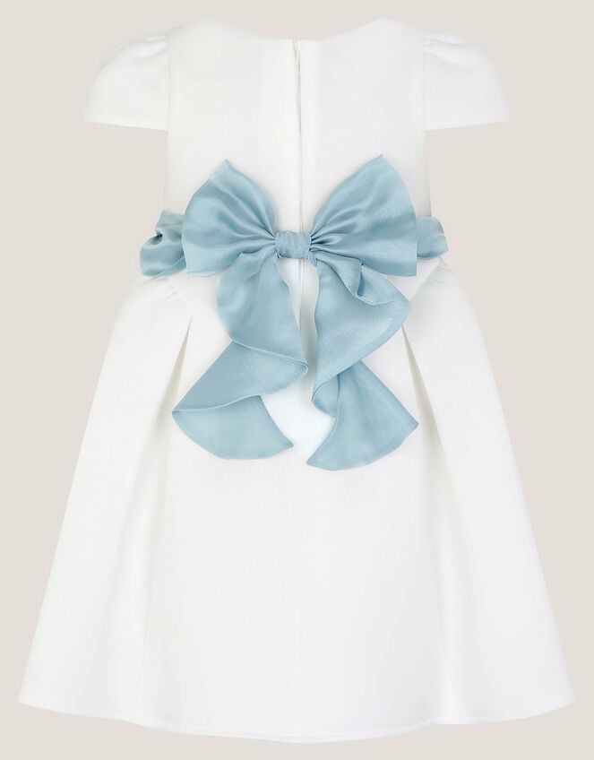 Polly Cap Sleeve Bow Party Dress, Ivory (IVORY), large