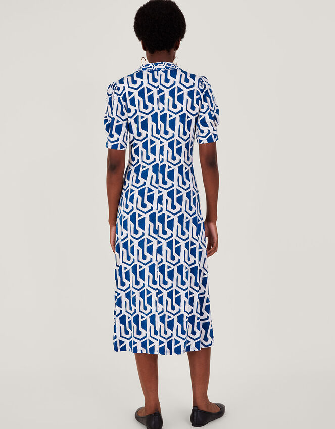 Rizzoli Geometric Print Shirt Dress, Blue (COBALT), large