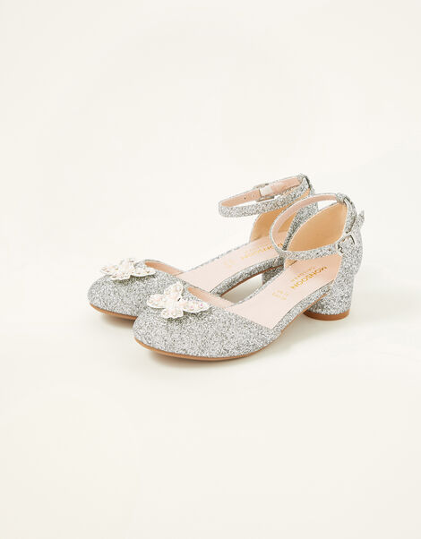 Butterfly Glitter Heels Silver, Silver (SILVER), large